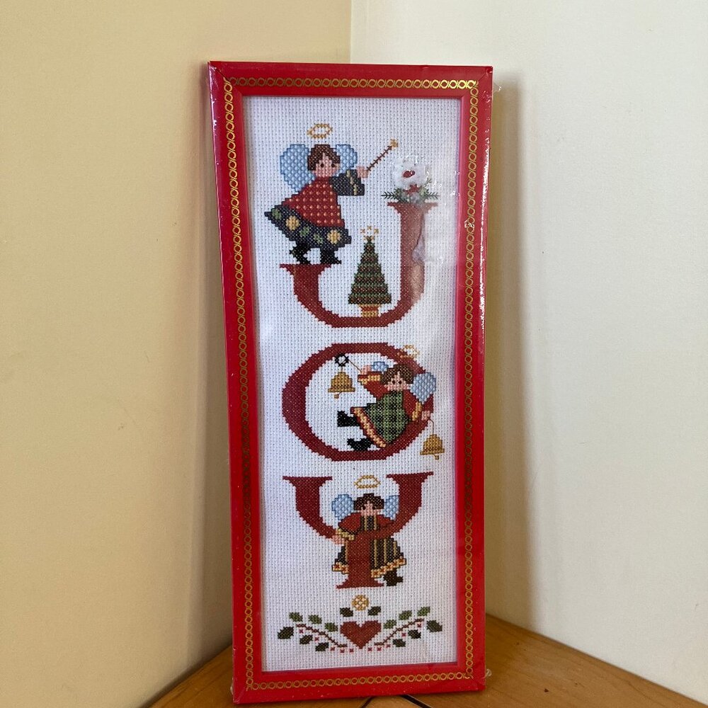 Joy Angels Counted Cross Stitch Kit #9350 Design Works New w/ Frame Xmas Holiday